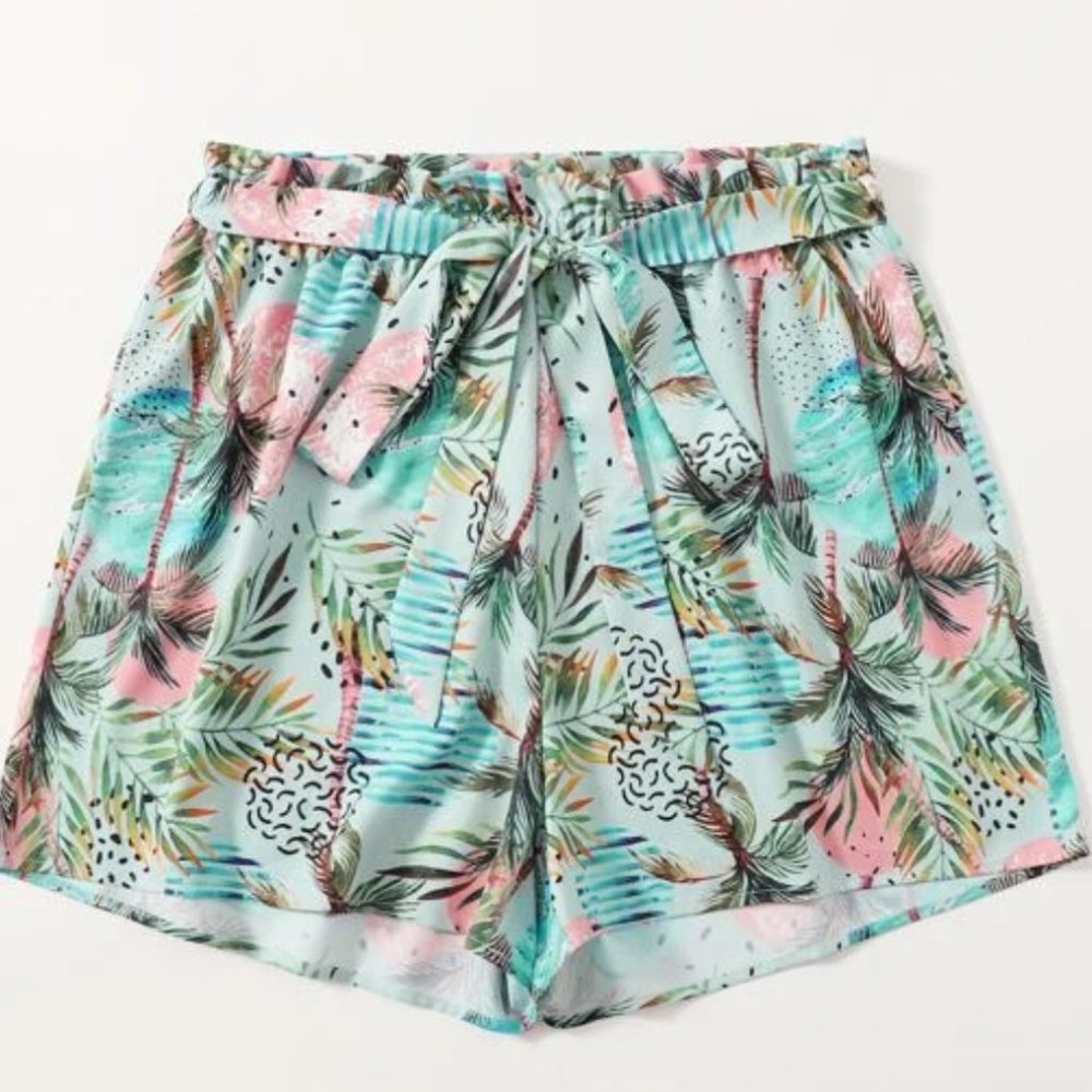 Gently Worn SHEIN Plus Tropical Print Shorts 3XL